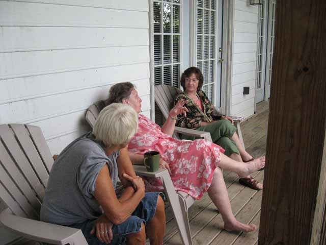 enjoying the outdoors at the house
